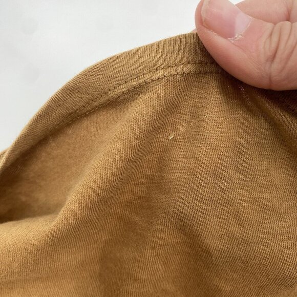 We The Free XS Long Sleeve Tan Cowl Funnel Neck Boxy Oversized Shirt FP Boho - Picture 5 of 12